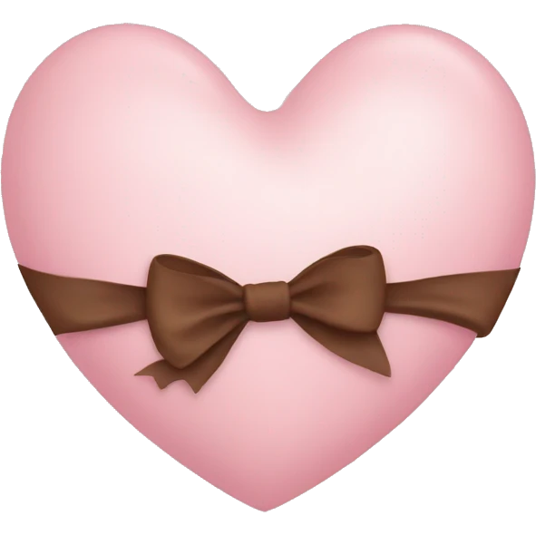 Light pink heart with brown bow emoji