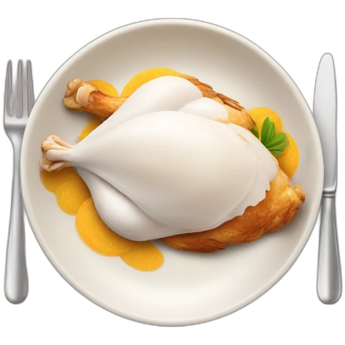 Poulet coco dans une assiette emoji