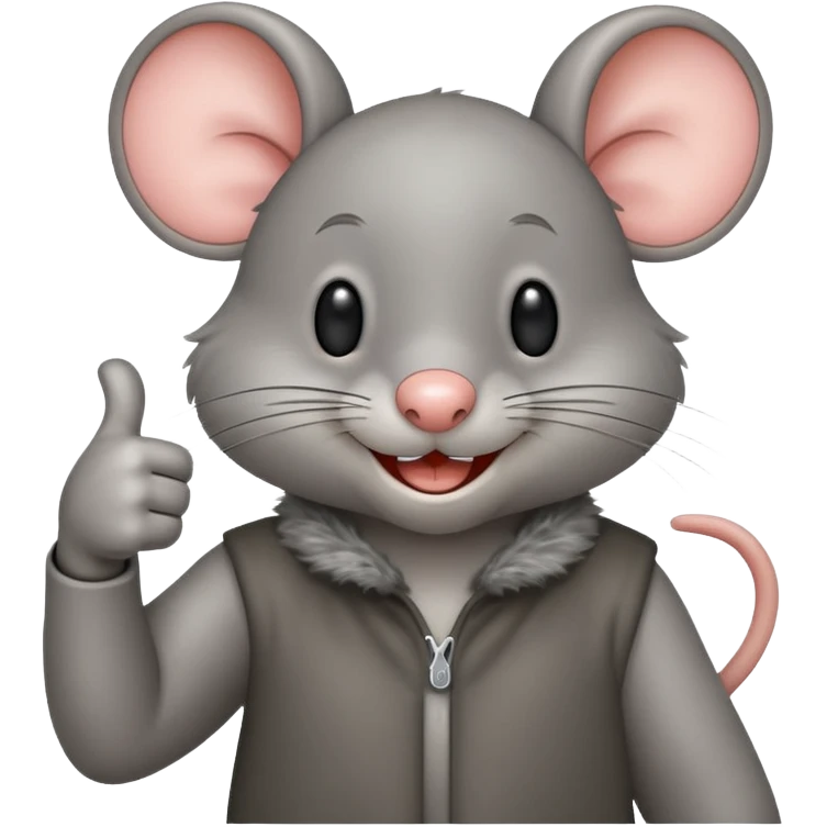a smiling mouse giving a thumbs up emoji