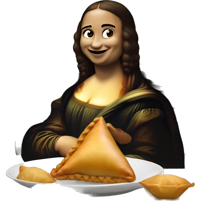 mona lisa eating samosa emoji