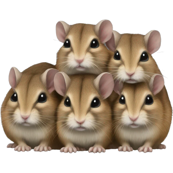 Four degus cuddling emoji