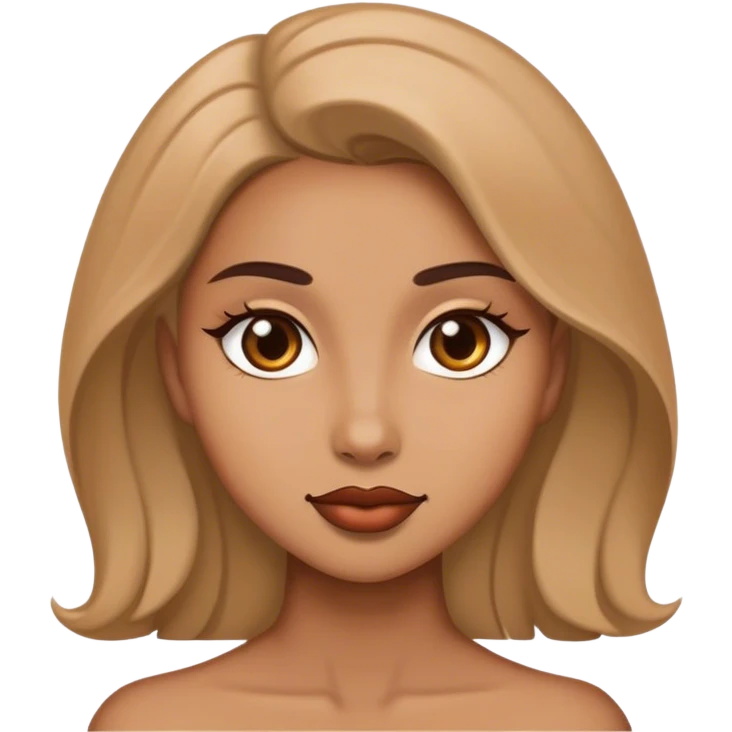 elegant light brown-skinned beauty portrait emoji