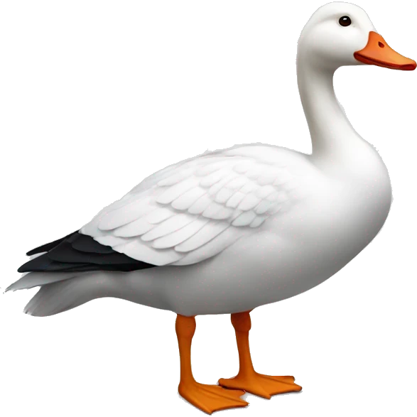 A White Goose in military uniform  emoji