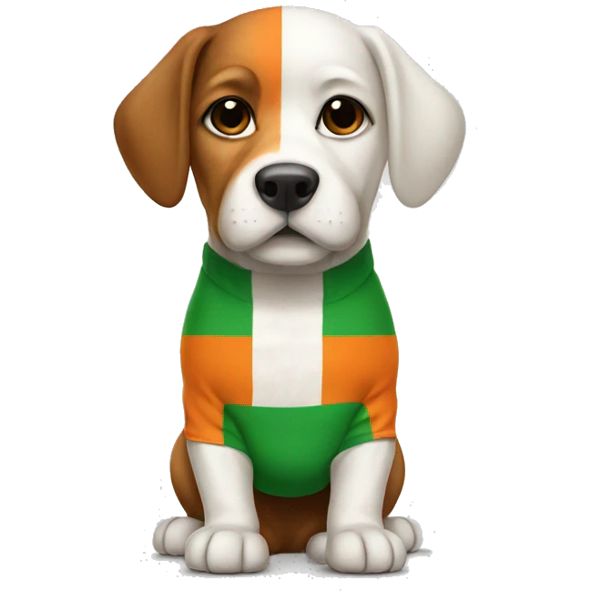 Dog wearing Irish flag underpants emoji