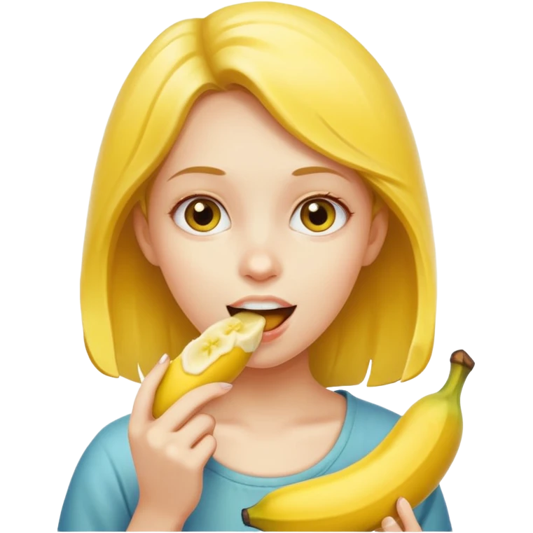 Girl eating banana emoji