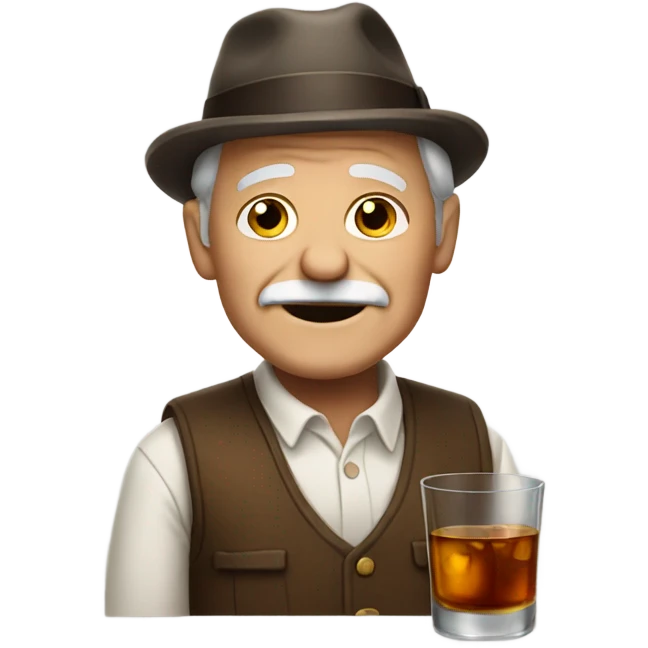 Old guy with whiskey  emoji