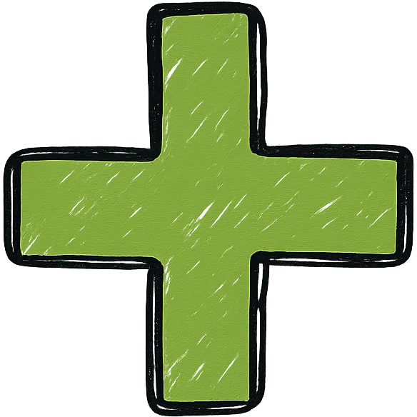 green plus sign, minimal, outlined emoji