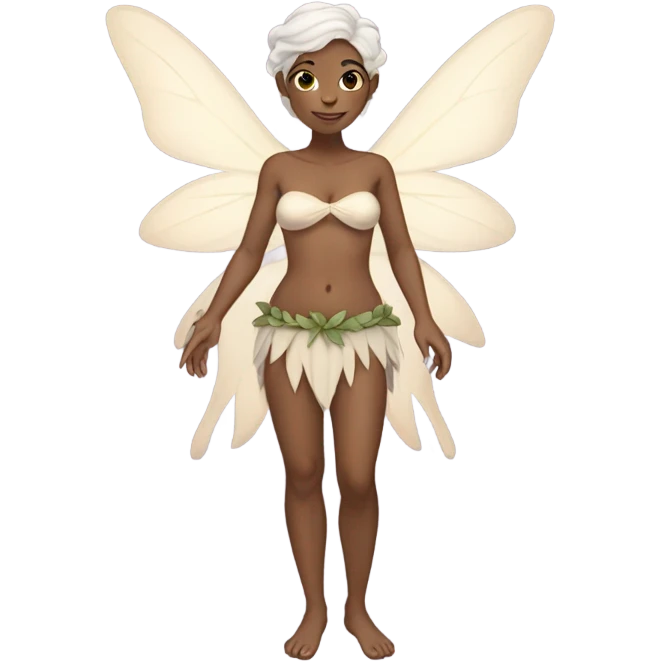 Half clothed white skin tone full body fairy emoji