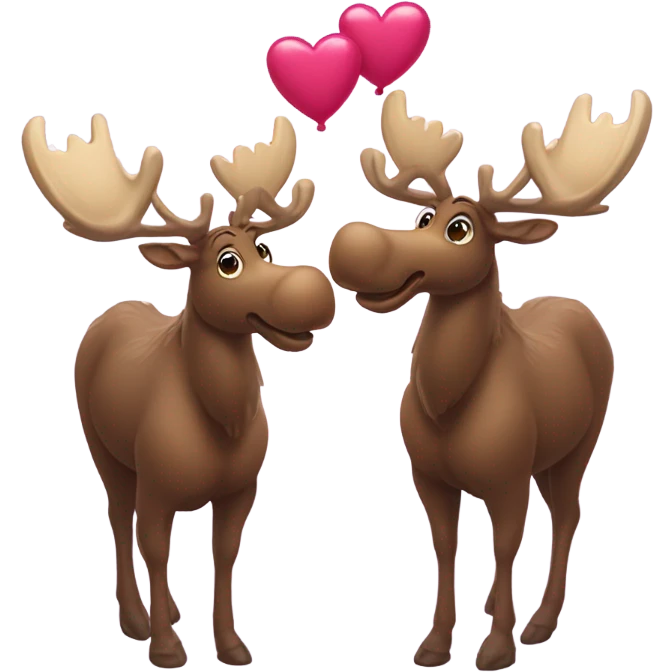 2 girl moose and hearts  emoji