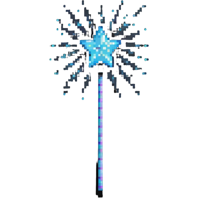 Magic wand with glittering effect and sparkles emoji