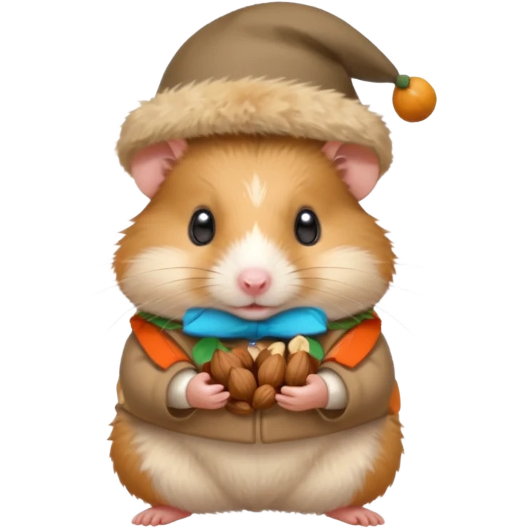 hamster holding nutz ith hat emoji