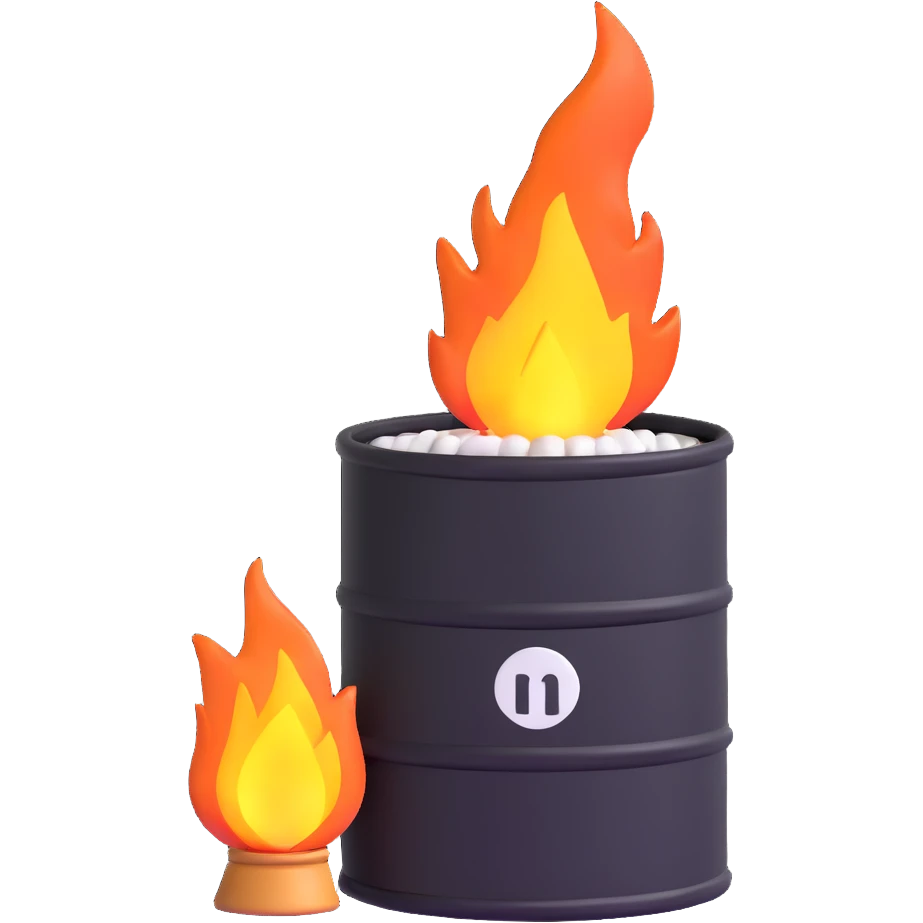 oil barrel and natural gas flame emoji