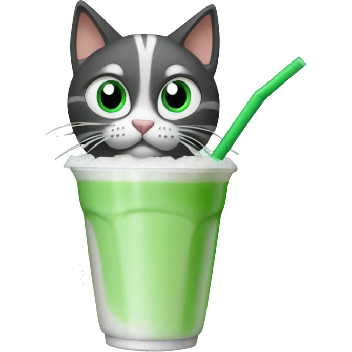Cat drinking a Baja blast with a straw  emoji