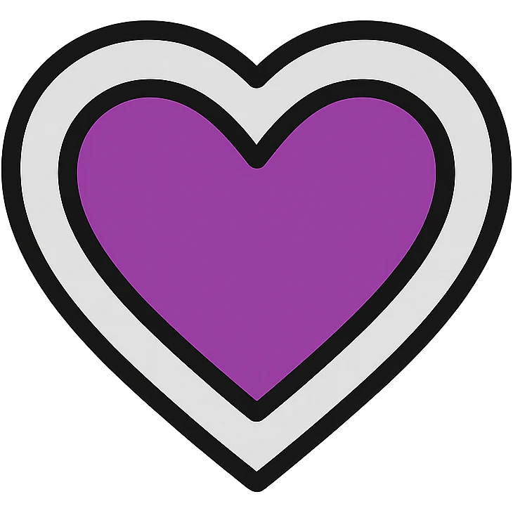 violet and grey heart icon emoji