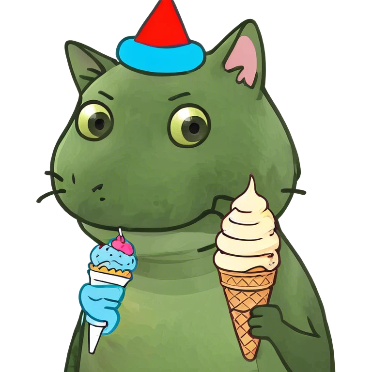 Cat eating ice cream  emoji