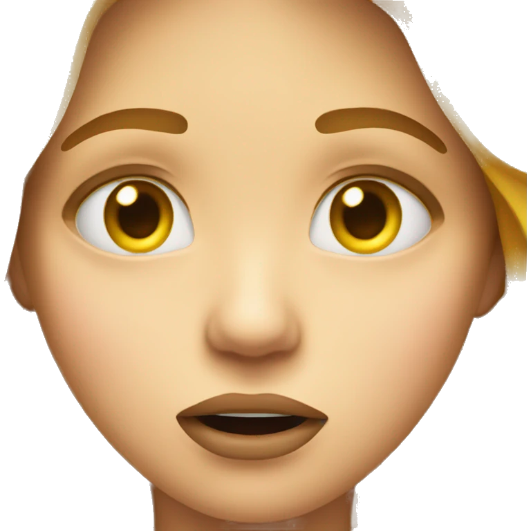 Yellow emoji, biting bottom lip shocked emoji