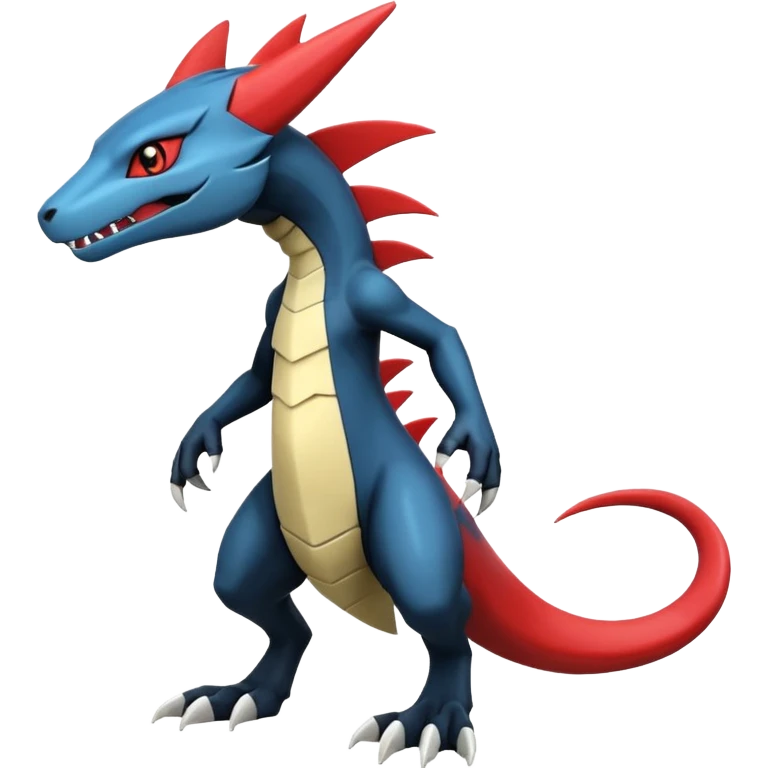 Shiny Cool Futuristic Smooth Salandit-Guilmon-Zeraora-Lombax-Sergal-Zangoose-Cyclizar-Genesect-Pokémon, full body emoji