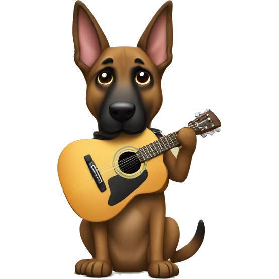 berger malinois qui joue de la guitar electric emoji