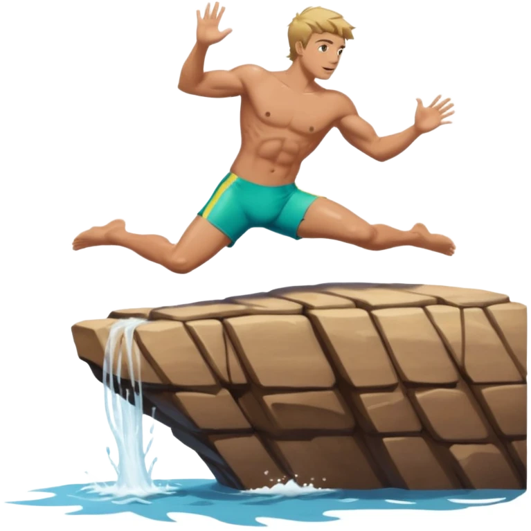 person diving off a cliff into water emoji