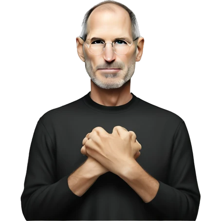 steve jobs doing heart hands emoji