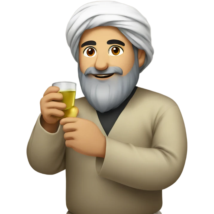 Persian man drinking sake emoji