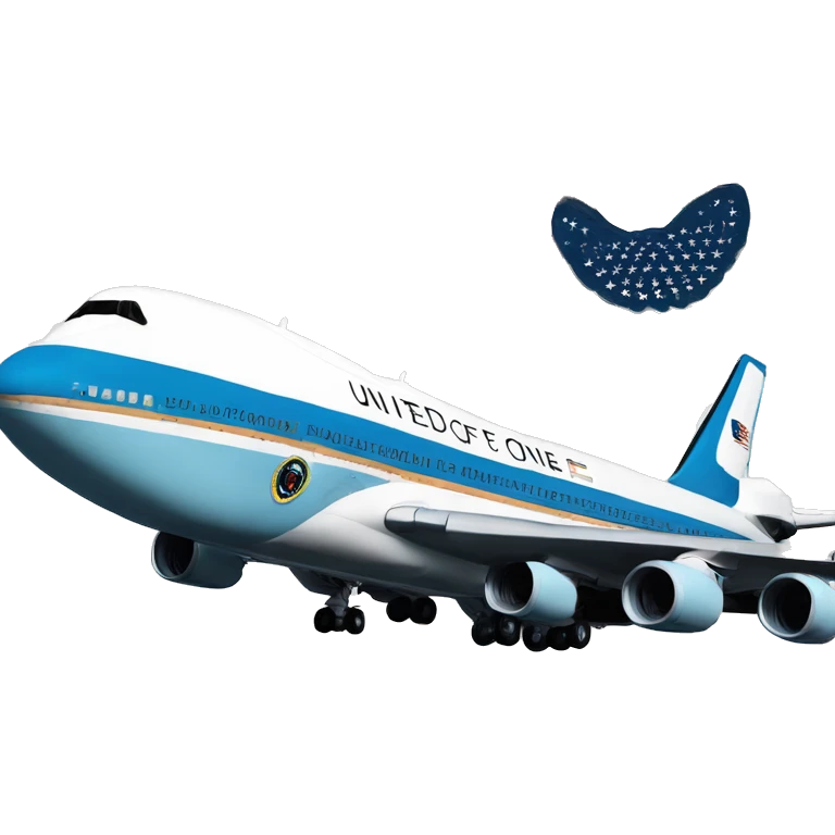 air force one with written on the side “United States of America” emoji
