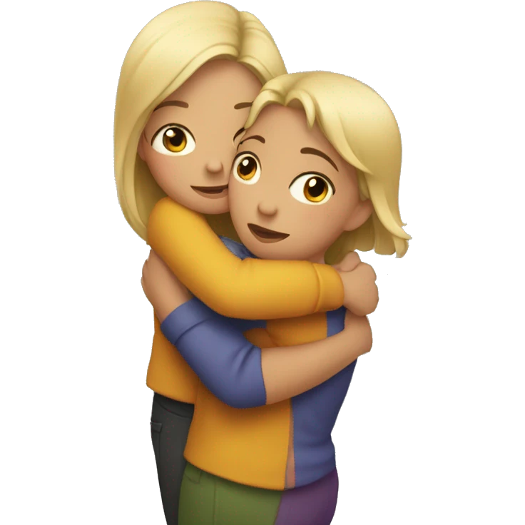 Sisters hugging emoji