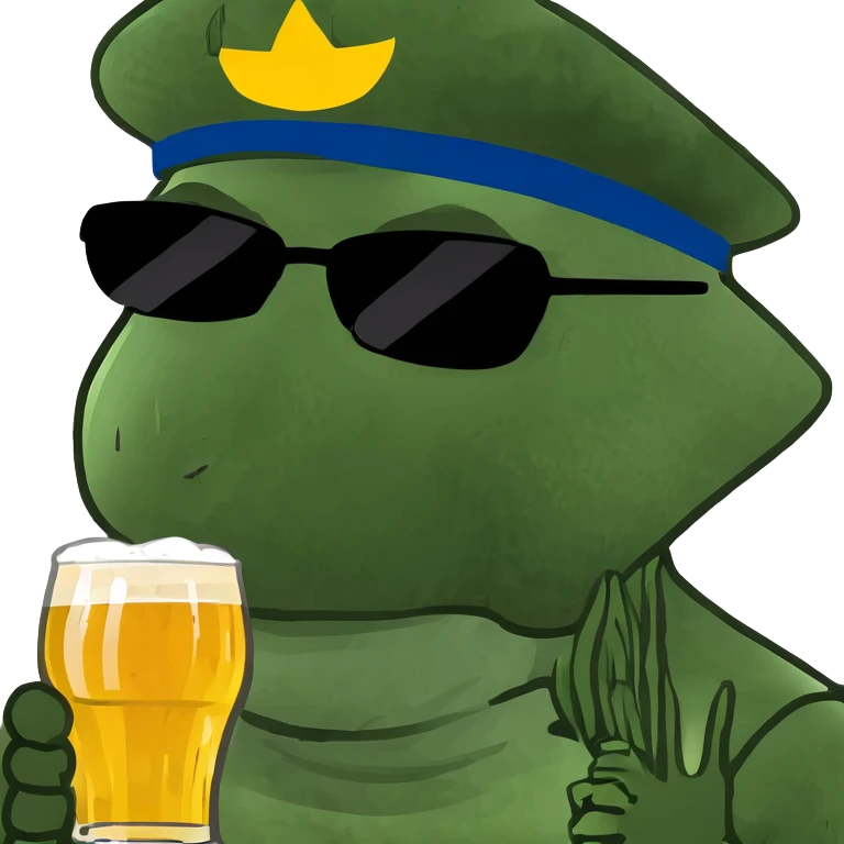 White men with a mullet drinking beer emoji