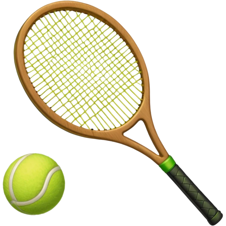 Tennis racket with a green tennis ball emoji