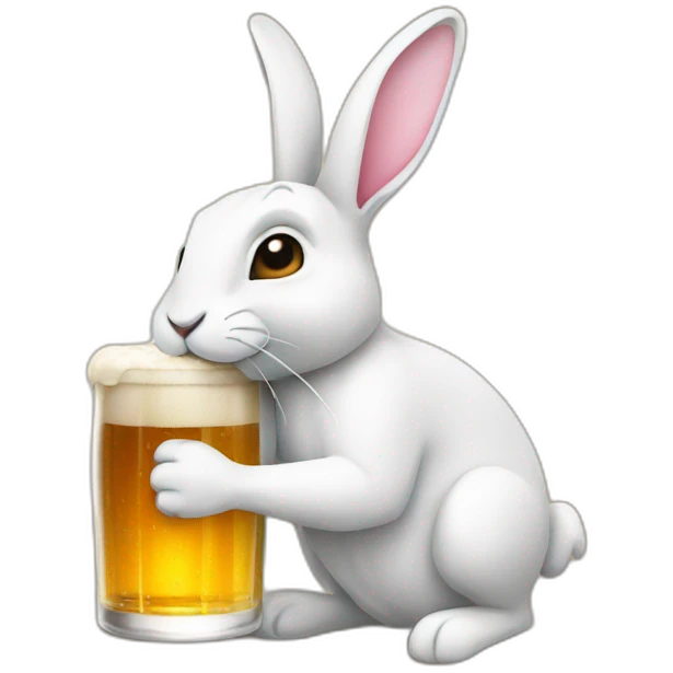 Rabit drink beer emoji