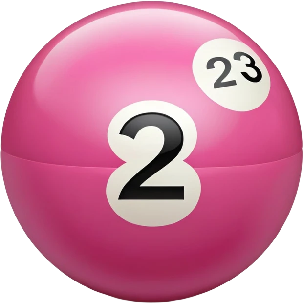 pink billiard ball with the number 23 emoji