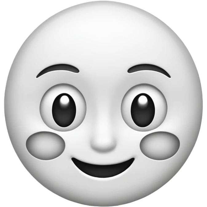 A wink emoji in black and white, simple and clean, with a slight smile. emoji
