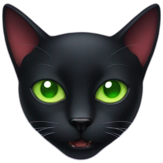 Vampire black cat with Green eye  emoji