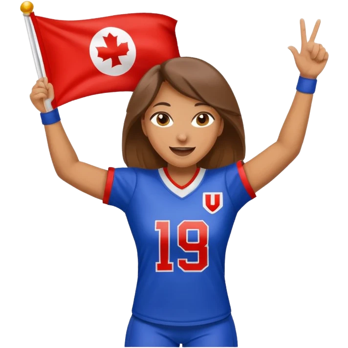 woman celebrating a flag football touchdown emoji