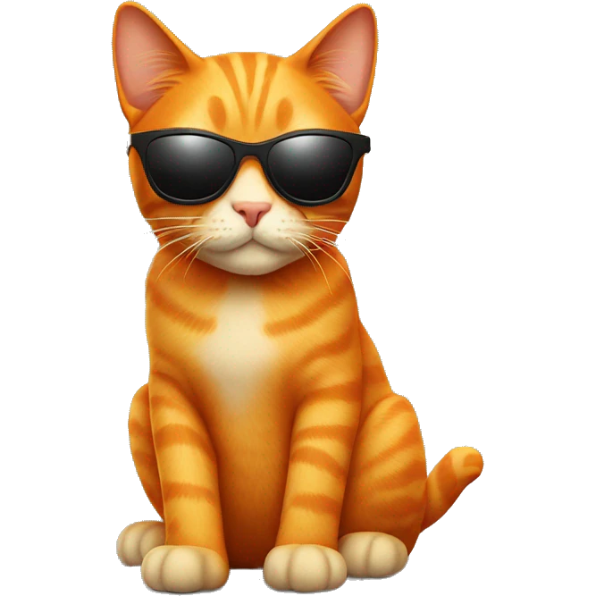 orange cat with sunglasses  emoji