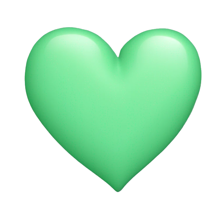 Mint green love heart  emoji
