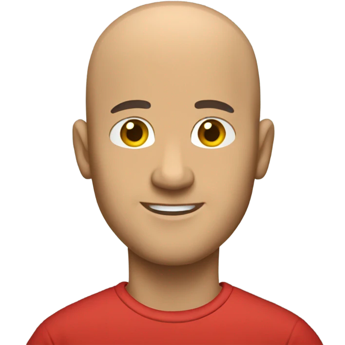 bald guy in red shirt emoji