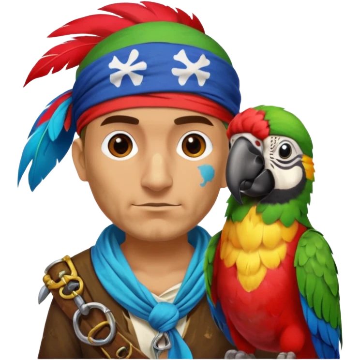 pirate and parrot emoji