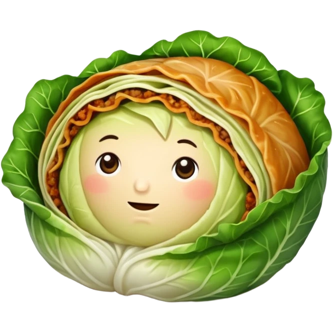 Cabbage roll  with no face emoji