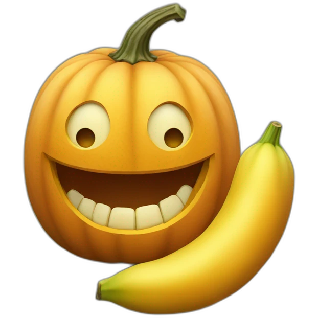 pumpkin eats banana emoji