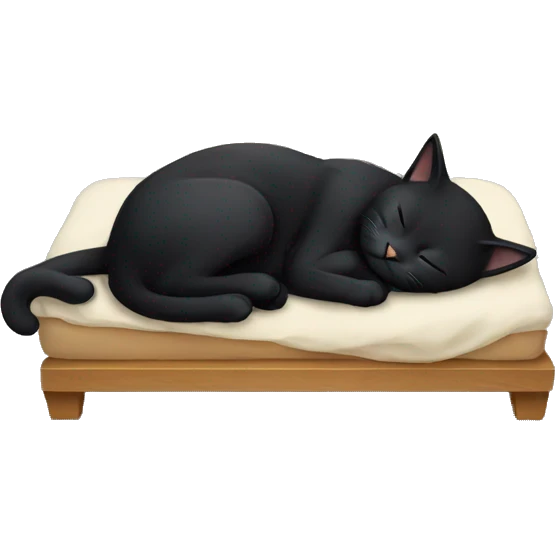 Black cat sleeping emoji