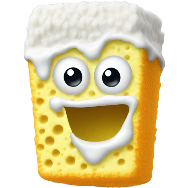 kitchen sponge covered in yogurt emoji
