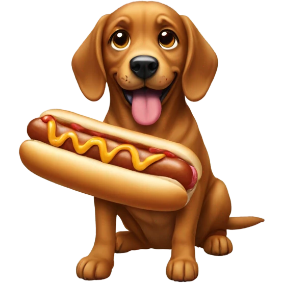 Dog eats hotdog  emoji