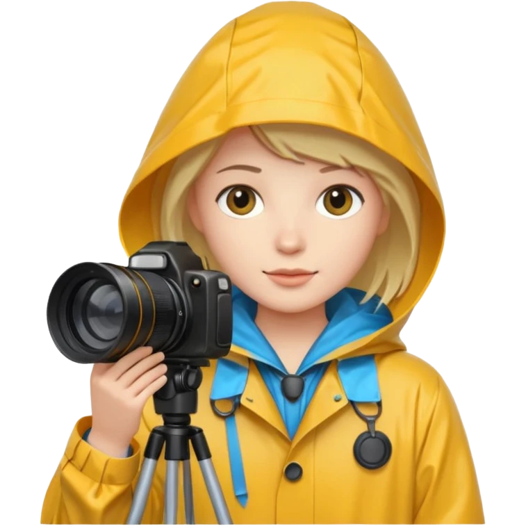 fotographer with rain coat emoji