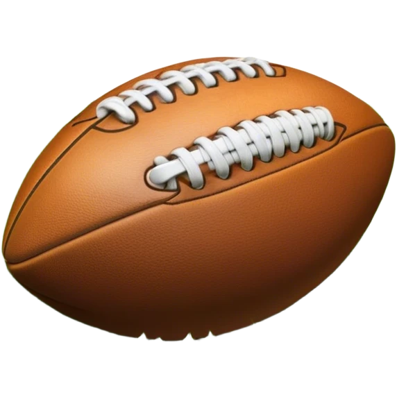 Cinematic Realistic image of an AFL ball resting on a lush, grassy field, showcasing weathered leather textures and intricate markings, bathed in soft, natural lighting that emphasizes its iconic role in the game emoji