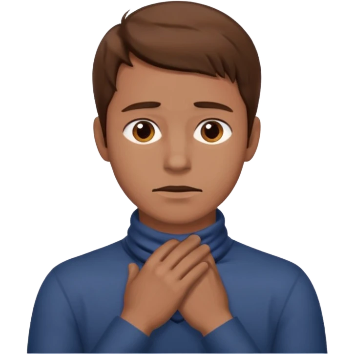 Man with hands gripped around neck emoji