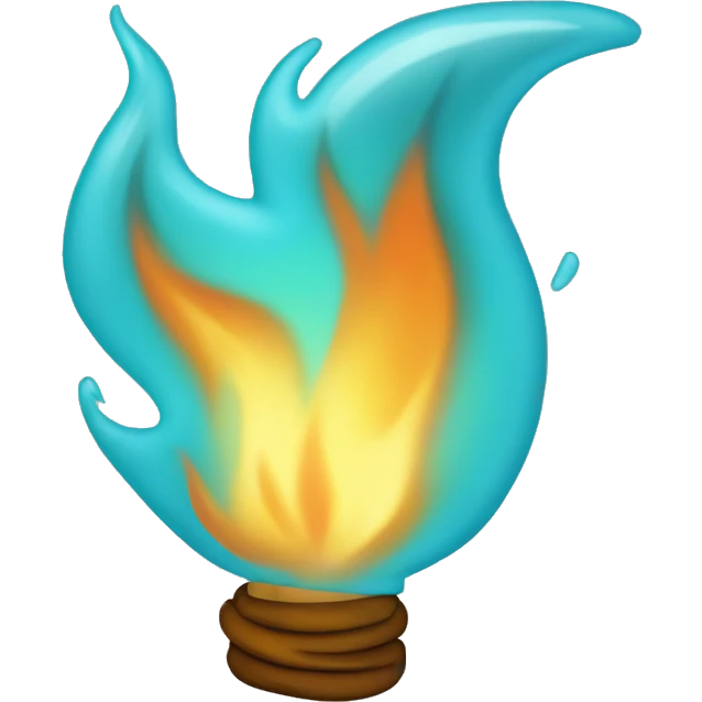 Cyan flame emoji