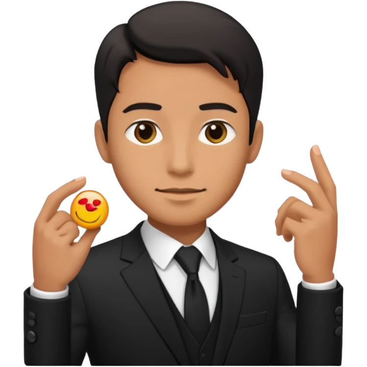 Man in suit, side camera emoji