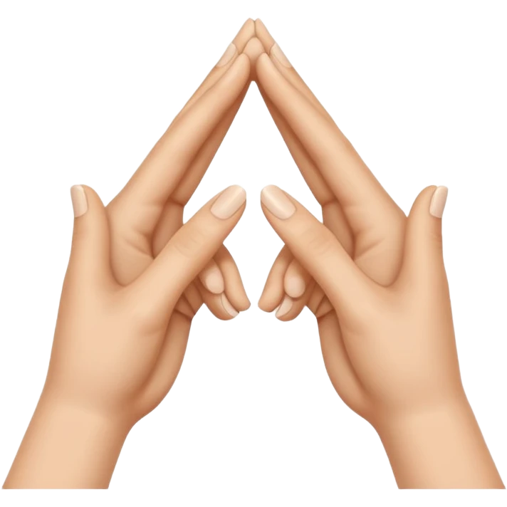 Similar to the heart hands emoji, this emoji should show a triangle created by the fingers of the hands.  emoji