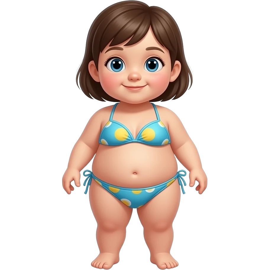 full-bodied standing young child wearing Bikini emoji